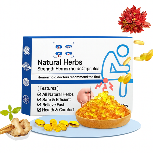 Hemo Capsules Natural Herbs – complément naturel à base de plantes pour soulager les hémorroïdes, réduire l’inflammation et améliorer la circulation sanguine.